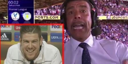 Alberto Moreno’s attempt at performing a Soccer Saturday classic is brilliantly awful