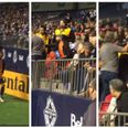 Watch the hilarious moment an MLS fan hurls bizarre choice of missiles at substitute