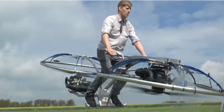 This man has built his own hoverbike and we want a go, right now