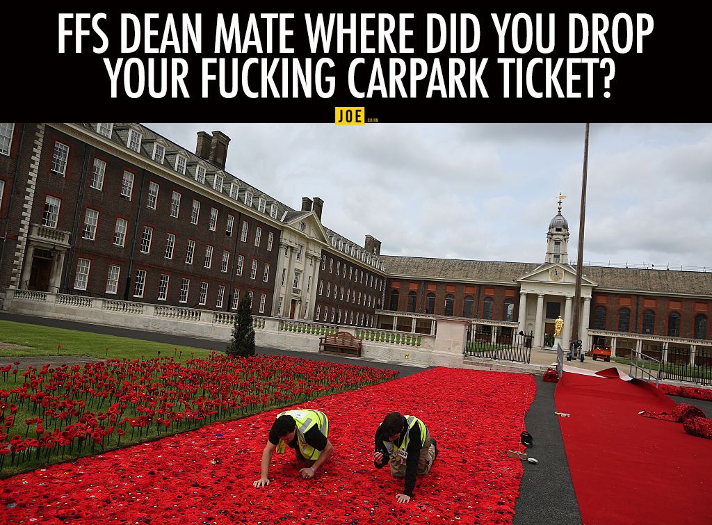 LONDON, ENGLAND - MAY 20: Poppies are installed in an installation at Royal Hospital Chelsea on May 20, 2016 in London, England. The installation comprises of a tribute of almost 300,000 handcrafted poppies created by landscape designer Phillip Johnson. The display is in honour of all servicemen and women who have fought across all wars, conflicts and peacekeeping operations over the last 100 years, and will be on display at the 2016 RHS Chelsea Flower Show from 24-28 May 2016. (Photo by Dan Kitwood/Getty Images)