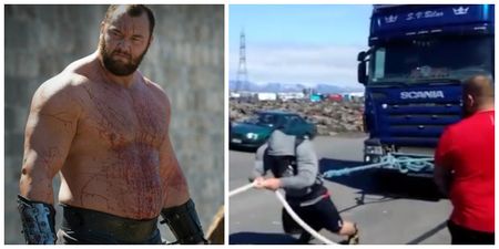 Stop what you’re doing and watch Hafthor “The Mountain” Bjornsson pull a 17-tonne truck by himself
