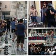 Watch as English fans are involved in fighting in Marseille