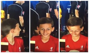 This mascot’s heart-warming reaction to seeing his heroes reminds us why we fell in love with football
