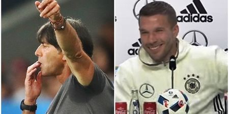 Lukas Podolski responds brilliantly when asked about Joachim Löw’s trouser antics