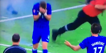 New footage shows Ivan Perisic came dangerously close to exploding flare
