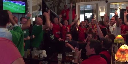 Irish and Belgian fans have passionate sing-off in Bordeaux bar