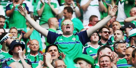 These staunch Northern Irish fans are surely regretting their choice of jerseys
