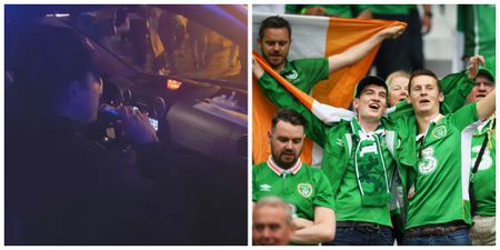 French policeman can’t move Irish fans so joins in the singing instead