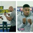 The Rock and Kevin Hart give Anthony Joshua sparring tips ahead of Breazeale fight