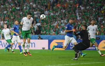 Robbie Brady powers home one of the biggest goals in the history of Irish football