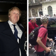 A bunch of angry cyclists tried to block Boris Johnson from getting to work