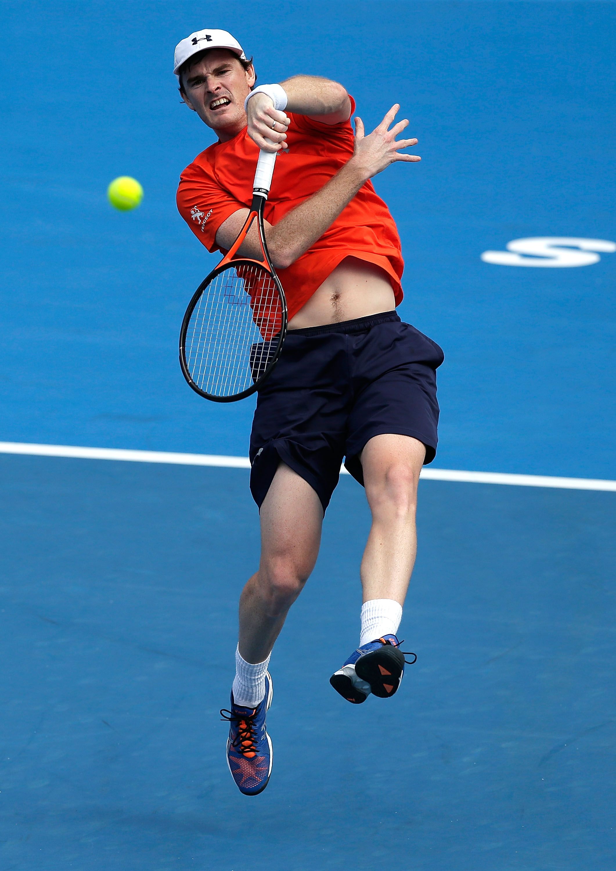 SYDNEY, AUSTRALIA - JANUARY 16: Jamie Murray of Great Britain plays a smash in the men's doubles final match with partner Bruno Soares of Brazil against against Rohan Bopanna of India and Florin Mergea of Romania during day seven of the 2016 Sydney International at Sydney Olympic Park Tennis Centre on January 16, 2016 in Sydney, Australia. (Photo by Mark Metcalfe/Getty Images)