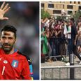 All round legend Gianluigi Buffon hugs adoring fans as Italy team depart France