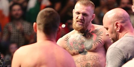 Watch Conor McGregor come face to face with Nate Diaz for the first time since UFC 196