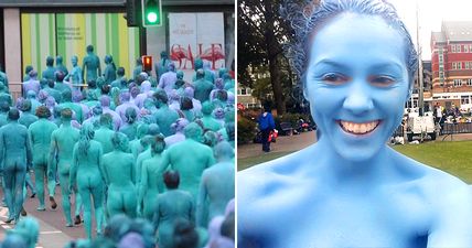 Hull was full of naked blue people on Saturday morning – all in the name of art