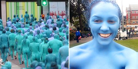 Hull was full of naked blue people on Saturday morning – all in the name of art