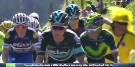 Chris Froome punches a spectator who starts running next to him