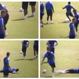 Watch QPR wonderkid fall flat on his arse whilst attempting to showboat in training