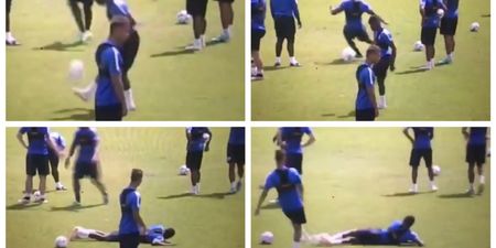 Watch QPR wonderkid fall flat on his arse whilst attempting to showboat in training
