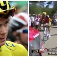 Incredible scenes as Chris Froome abandons his bike and runs up a mountain at the Tour de France