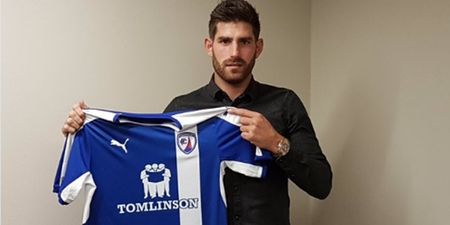 Ched Evans scores on his return to professional football