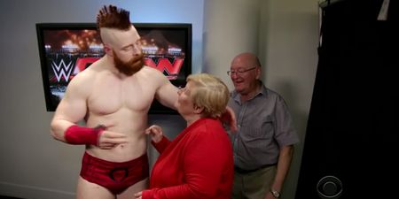 Sheamus turns on the charm for James Corden’s mum on WWE Raw