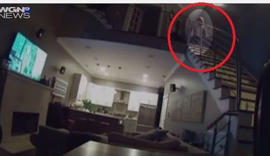 CCTV captures moment a burglar silently watches couple sleep in their home