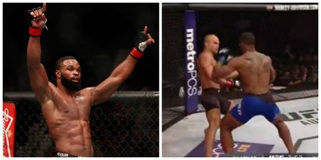 Tyron Woodley becomes new UFC champion as he lays out Robbie Lawler with one punch