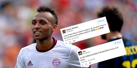 Fans lose their shit as American striker scores first-half hat-trick for Bayern Munich