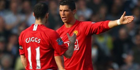 Ryan Giggs once pinned Cristiano Ronaldo against a wall, former teammate claims