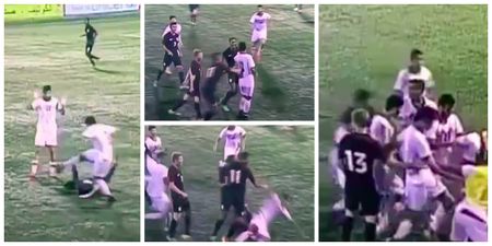 Watch the massive brawl that broke out in an underage game between USA and Bahrain
