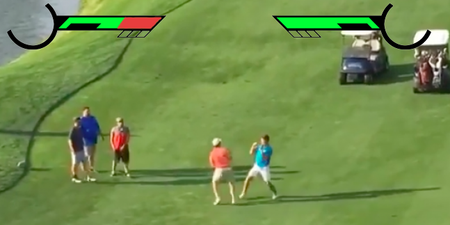 Watch the most middle-class fight of all time take place on a golf course