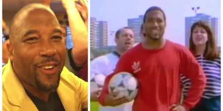 Watch Liverpool legend John Barnes sing World in Motion rap on the tube with fans