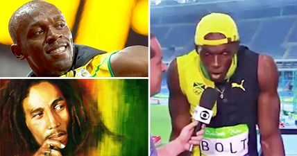 Usain Bolt singing Bob Marley’s One Love is pretty fucking special