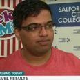It was impossible not to feel sorry for this A-Level student after opening his results live on television