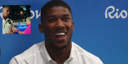 Anthony Joshua does well not to knock out a BBC interviewer ignoring him during interview