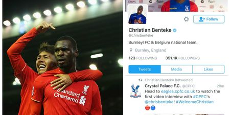 Christian Benteke explains why his Twitter account listed him as a Burnley player