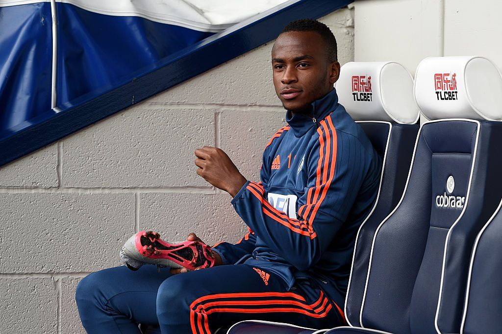WEST BROMWICH, ENGLAND - SEPTEMBER 12: Saido Berahino of West Bromwich Albion looks on from the bench during the Barclays Premier League match between West Bromwich Albion and Southampton at The Hawthorns on September 12, 2015 in West Bromwich, United Kingdom. (Photo by Ross Kinnaird/Getty Images)