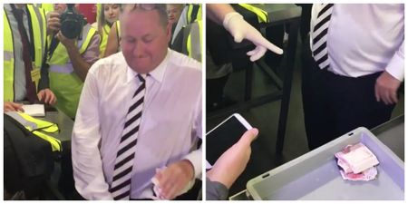Mike Ashley pulls huge wad of cash from his pocket on Sports Direct warehouse tour