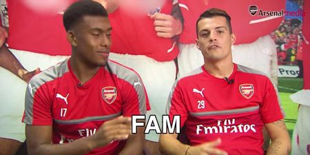 Suspended Granit Xhaka is using his time off to troll Arsenal teammate Alex Iwobi