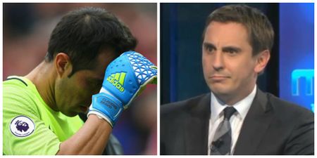 People have criticised Gary Neville for a bizarre piece of Manchester Derby commentary