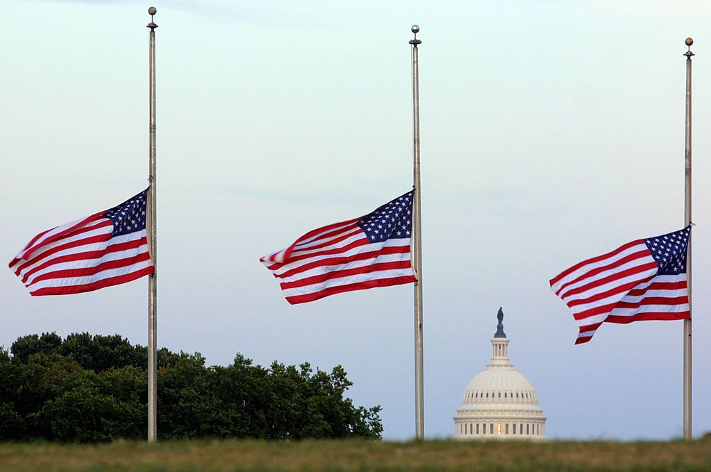 American Flags Fly at Half Staff