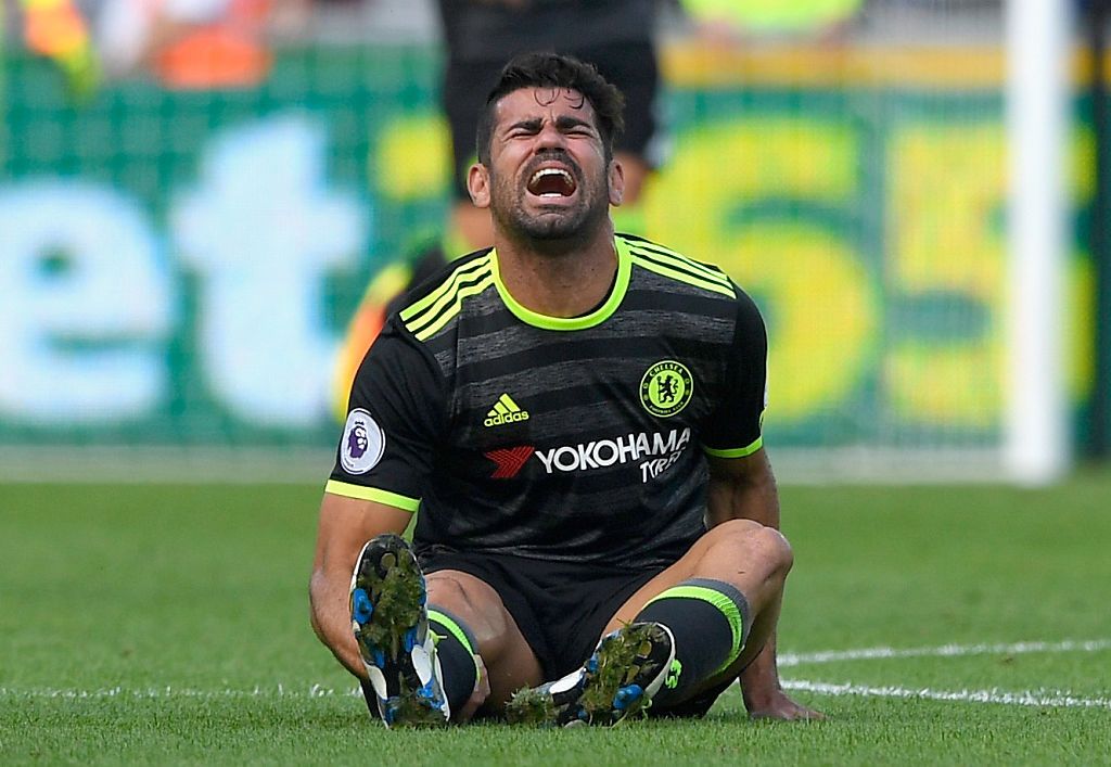 SWANSEA, WALES - SEPTEMBER 11: Diego Costa of Chelsea reacts during the Premier League match between Swansea City and Chelsea at Liberty Stadium on September 11, 2016 in Swansea, Wales. (Photo by Stu Forster/Getty Images)