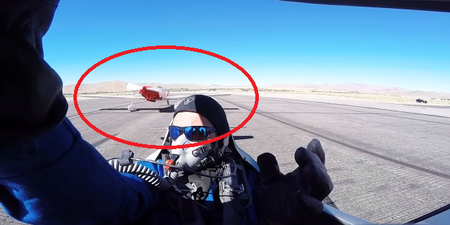 The moment a US stunt pilot almost gets decapitated in jaw-dropping near miss