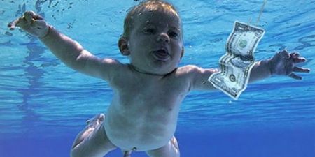 Baby from the Nevermind cover recreates his iconic pose for 25th anniversary