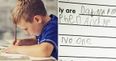 Autistic boy’s homework shared nearly 50,000 times because of two heartbreaking words