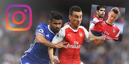 Laurent Koscielny really seemed to enjoy Arsenal supporters’ Diego Costa piss-takery
