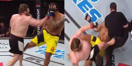 Roy Nelson’s huge KO win over ‘Bigfoot’ overshadowed by this referee kicking incident