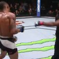 Watch as bad blood boils over when Alex Oliveira taunts a stunned Will Brooks after victory