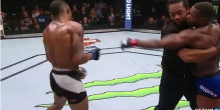 Watch as bad blood boils over when Alex Oliveira taunts a stunned Will Brooks after victory